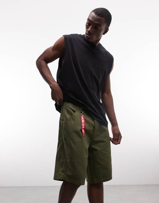 Alpha Industries - Cargoshort in donker kaki, 3 van 5