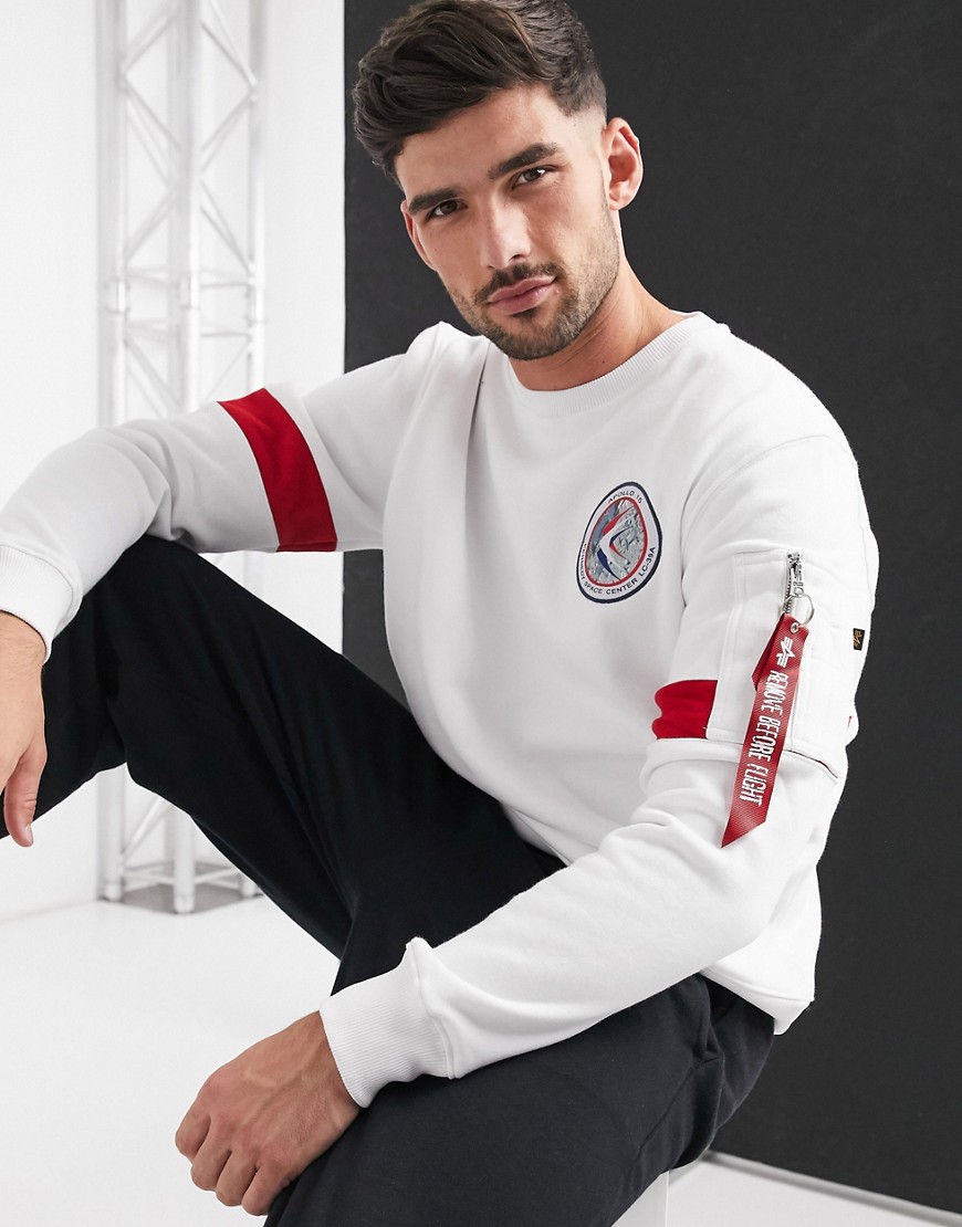 Alpha Industries cotton molton brushed sweat in white