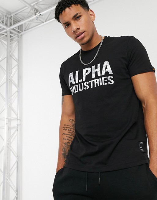 Alpha Industries cotton slub yarn 95 t-shirt in black