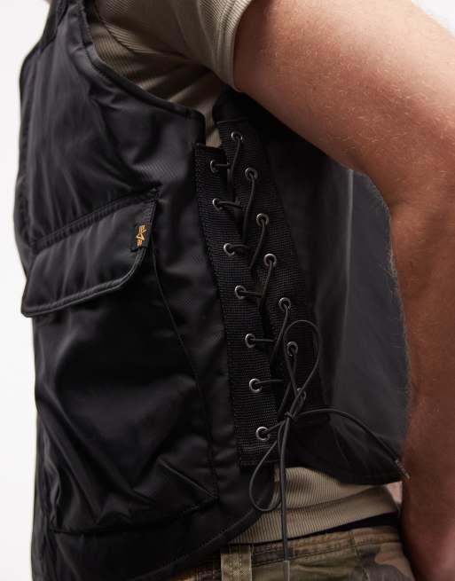 Alpha Industries – Czarny bezrękawnik ze sznurowaniem z boku, 3 z 5