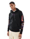 Alpha Industries dragon embroidered front and sleeve print hoodie in black