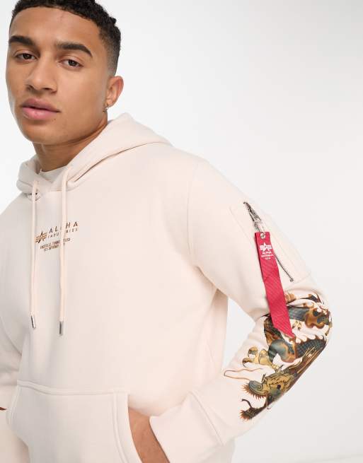 Alpha Industries dragon cream in hoodie embroidery | ASOS