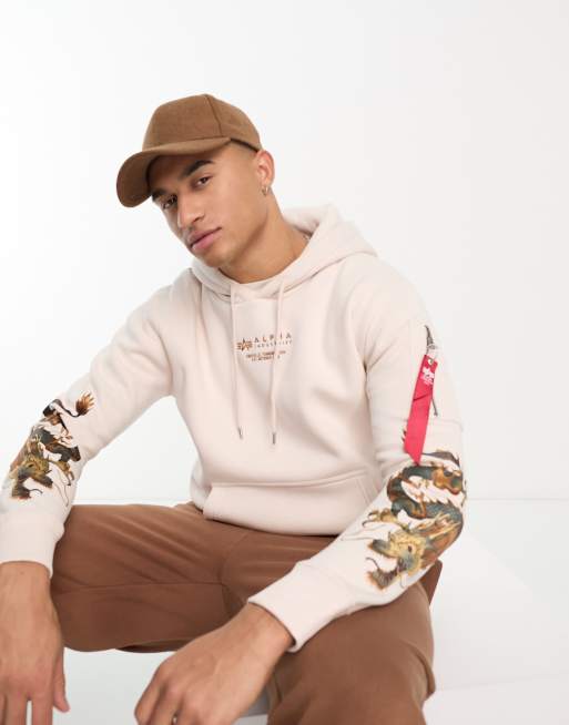 in Alpha embroidery Industries dragon cream hoodie | ASOS