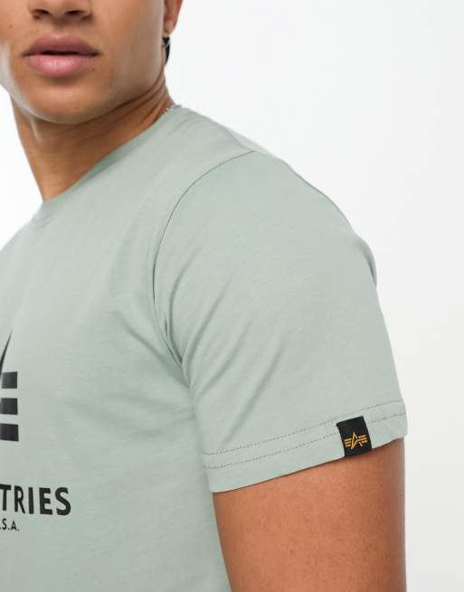 Alpha Industries - Eenvoudig T-shirt met logo in lichtgroen, 2 van 4