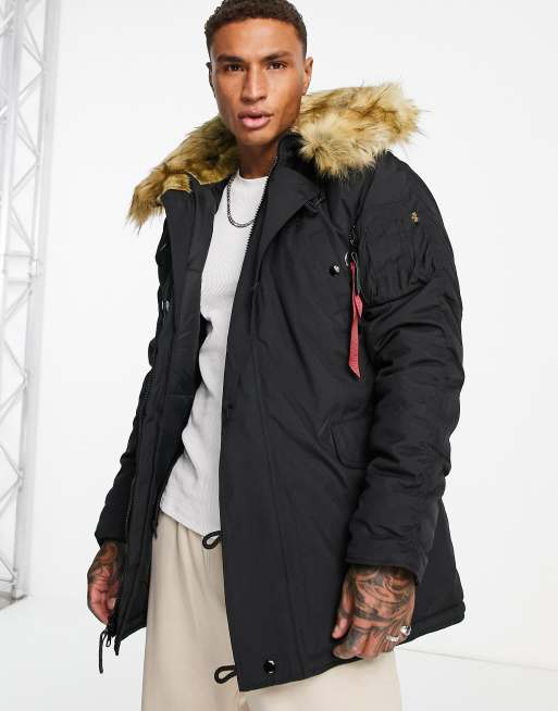 Alpha Industries Explorer detatchable faux fur trim hooded parka coat ...