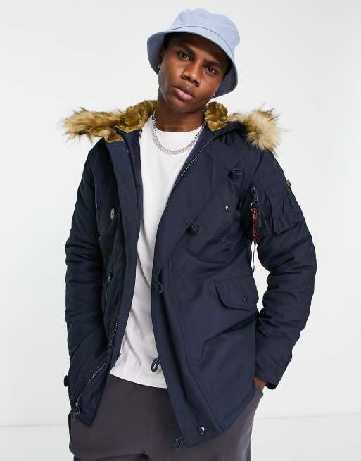 Alpha Industries Explorer detatchable faux-fur trim hooded parka coat ...