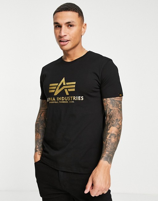 Alpha Industries foil logo t-shirt regular fit in black