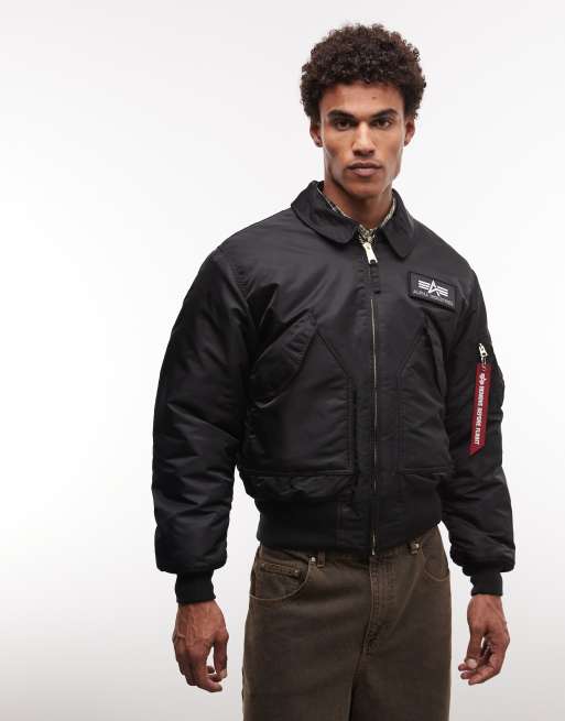 Alpha Industries giacca bomber nera con dettaglio patch, 1 di 5