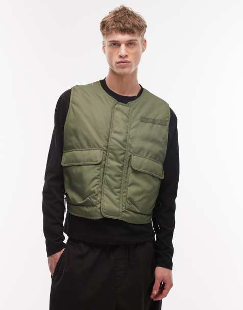Alpha Industries - Gilet kaki con laccetti laterali - view 1