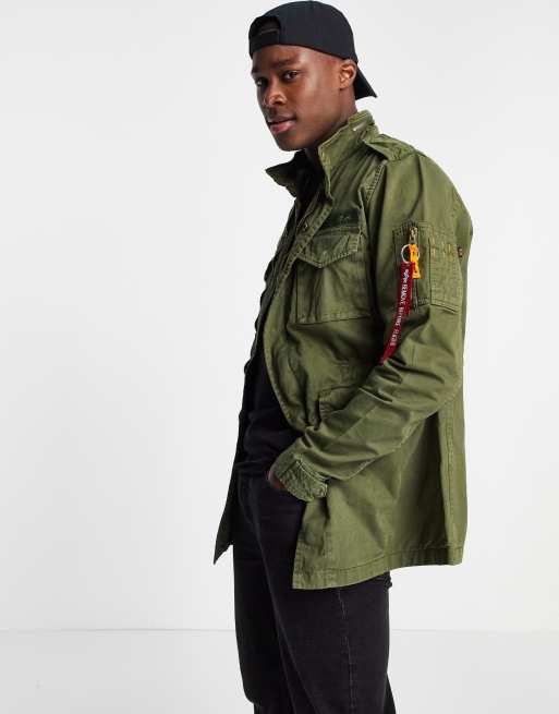 Alpha Industries ASOS jacket twill in Huntington regular | cotton dark utility green field fit