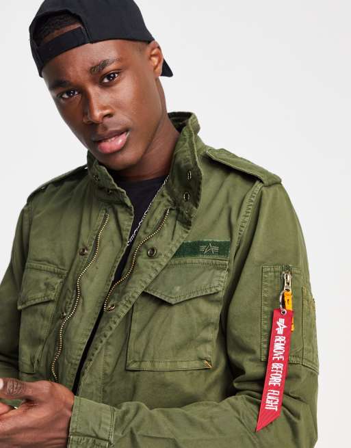 Alpha Industries Huntington cotton jacket dark in regular twill utility field | fit ASOS green