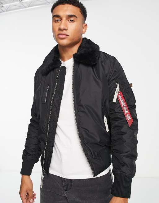 Alpha Industries Injector III slim fit shearling collar flight