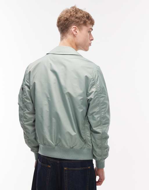 Alpha Industries – Jasnozielona kurtka bomberka z logo, 3 z 5