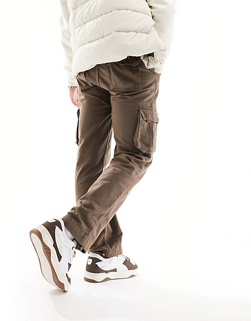 Alpha Industries jet relaxed straight leg cargo trousers in taupe | ASOS