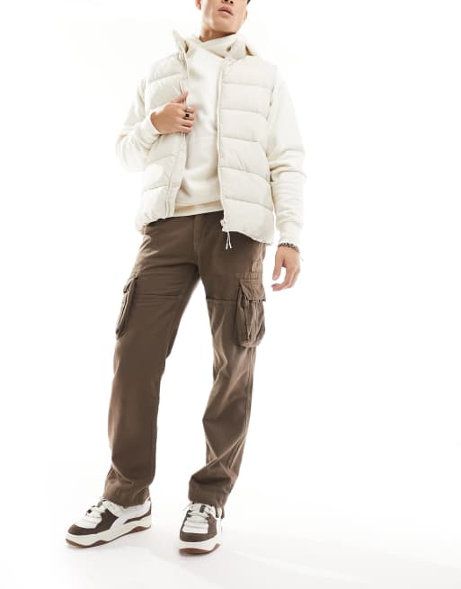 Alpha Industries - Jet - Ruimvallende cargobroek met rechte pijpen in taupe