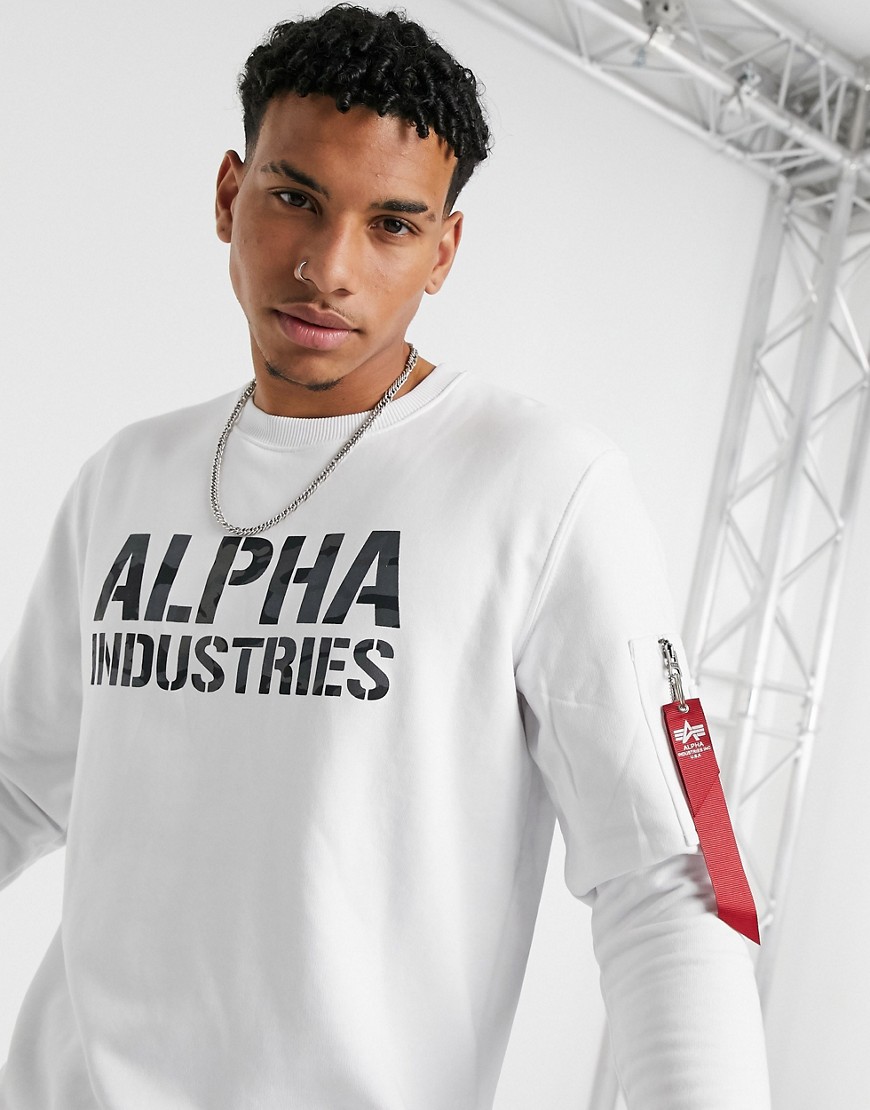 Alpha Industries - Katoenen terry 09 sweater in wit