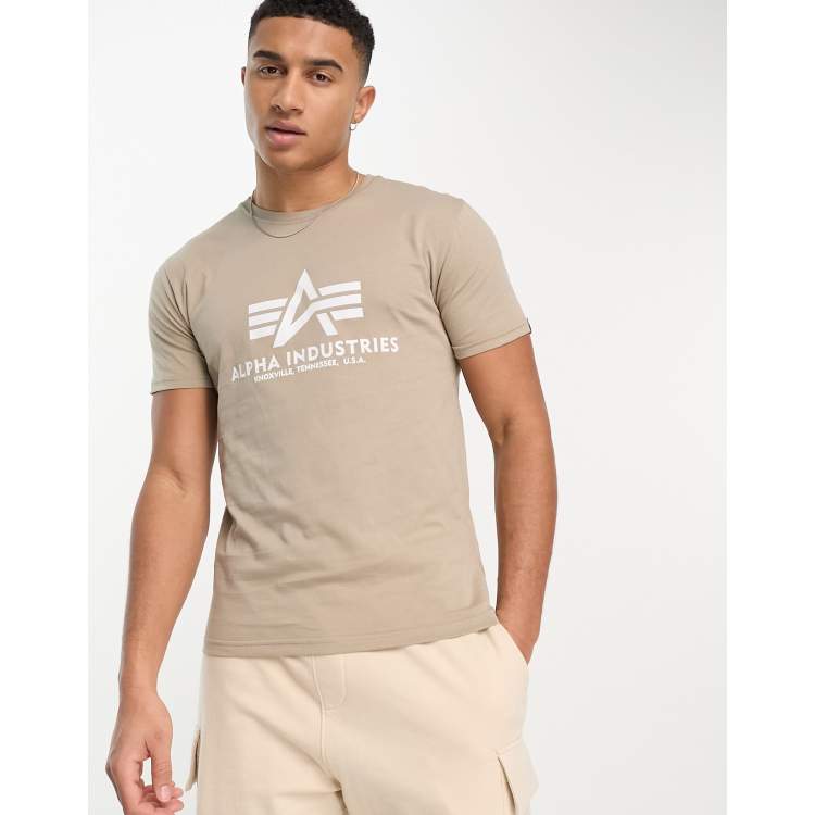 Alpha Industries sand | logo t-shirt in basic ASOS