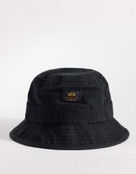 Alpha Industries logo bucket hat in washed black