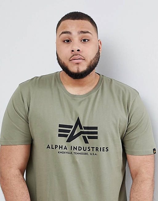 Alpha Industries Logo T-Shirt In Olive | ASOS