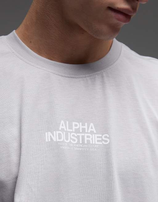 Alpha Industries - Lysegrå T-shirt med skorpionprint på ryggen, 5 af 5
