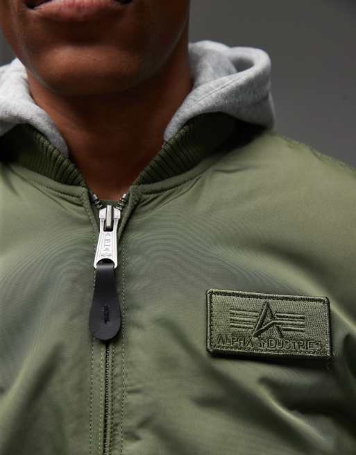 Alpha Industries - MA-1 - Bomber à capuche - Vert, 5 de 5