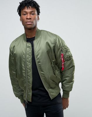 Alpha Industries MA-1 Bomber Jacket In Oversized Fit Green