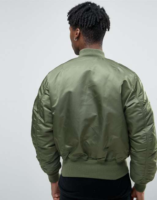 Alpha Industries MA-1 Padded Oversized Bomber Jacket In Vintage Green de  Hombres