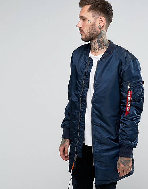 Alpha Industries MA-1 Bomber Jacket Slim Fit In Bold Blue | ASOS