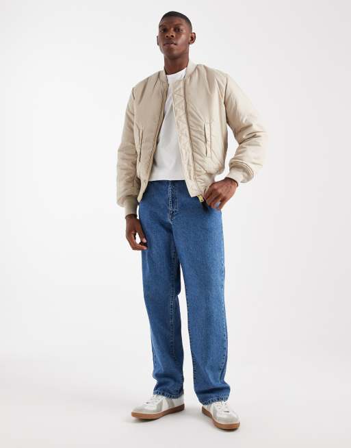 Alpha Industries - MA-1 - Cremefarvet vendbar unisex-bomber-jakke i heritage-stil, 2 af 5