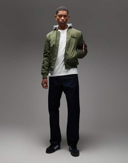 Alpha Industries - MA-1 Heritage - Grøn bomber-jakke med hætte, 2 af 5