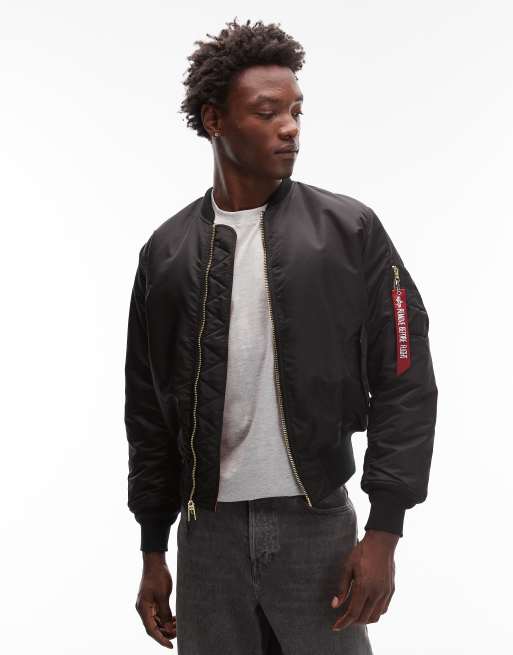 Alpha Industries – MA-1 Heritage – Wendbare Bomberjacke in Schwarz