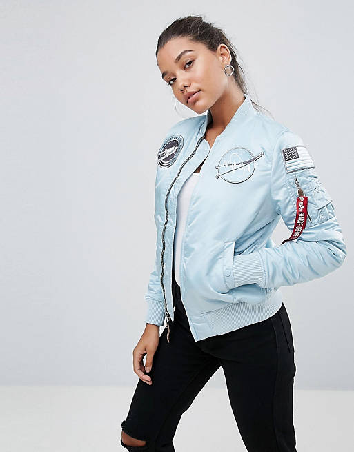 Alpha Industries MA-1 NASA Bomber Jacket with Patches | ASOS