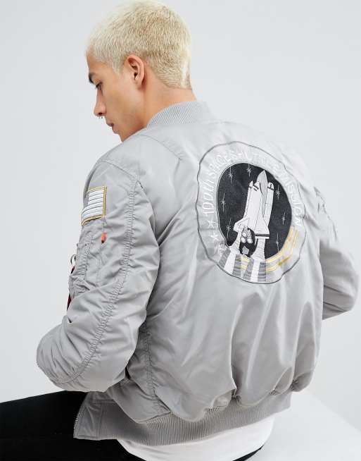 Grey nasa bomber on sale jacket