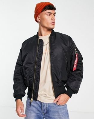 Alpha Industries MA-1 padded oversized bomber jacket in black