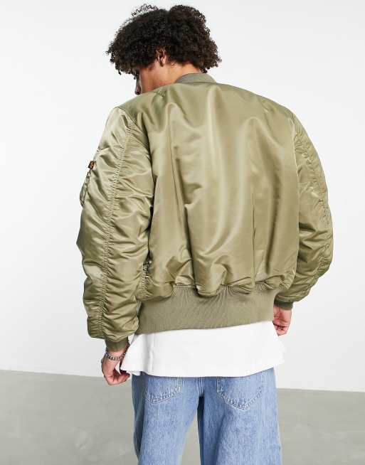 Alpha Industries MA 1 padded oversized bomber jacket in stratos beige ASOS