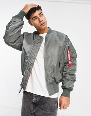 Alpha Industries MA-1 padded oversized bomber jacket in vintage green ASOS