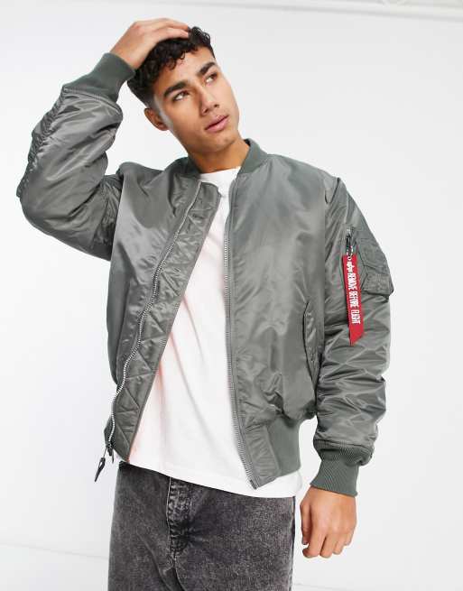 Alpha Industries MA-1 padded oversized bomber jacket in vintage green