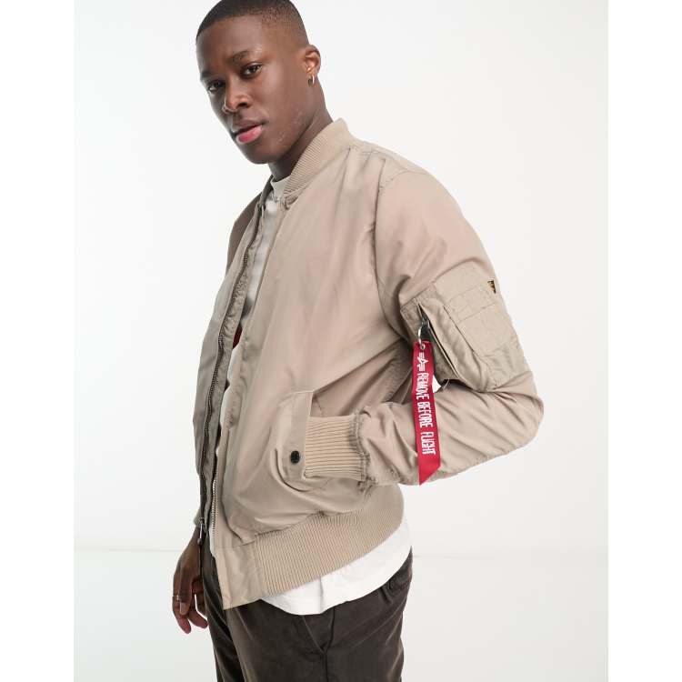 Alpha Industries MA 1 TT bomber jacket in sand ASOS