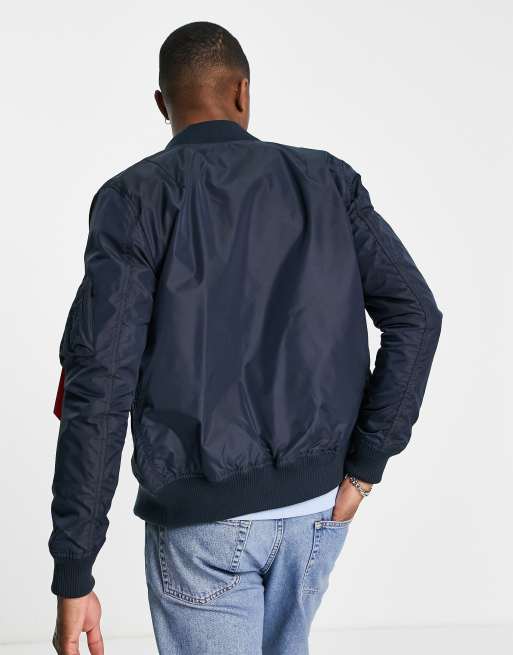 Alpha Industries – MA-1 TT – Granatowa kurtka bomberka o dopasowanym kroju, 3 z 4