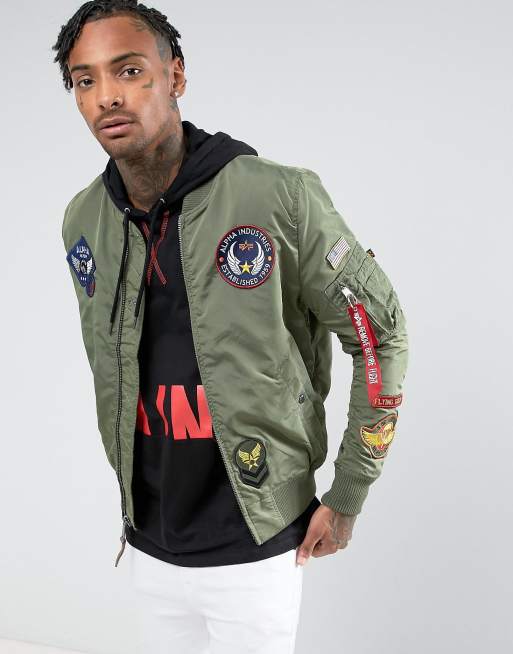 Alpha Industries MA-1 Green Jacket | Bomber TT ASOS in II Patch