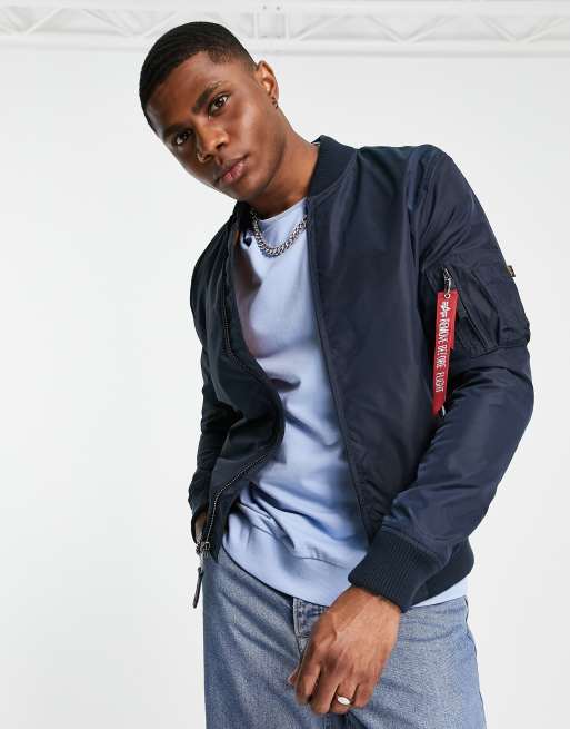 bomber Alpha ASOS rep TT slim blue MA-1 | in jacket Industries fit