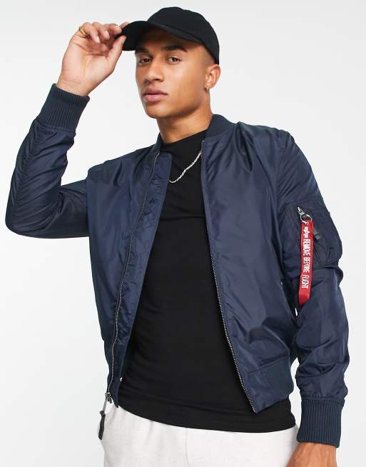 Alpha Industries MA 1 TT slim fit bomber jacket in rep blue ASOS