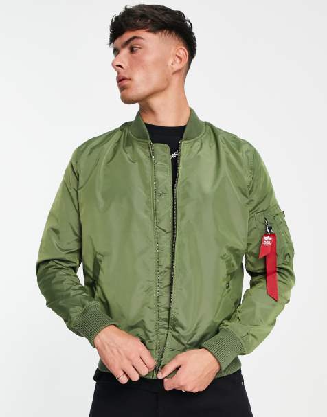 Alpha Industries MA-1 TT slim fit bomber jacket in sage green - view 1