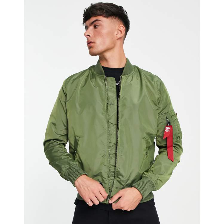 Alpha Industries MA-1 TT slim fit bomber jacket in sage green