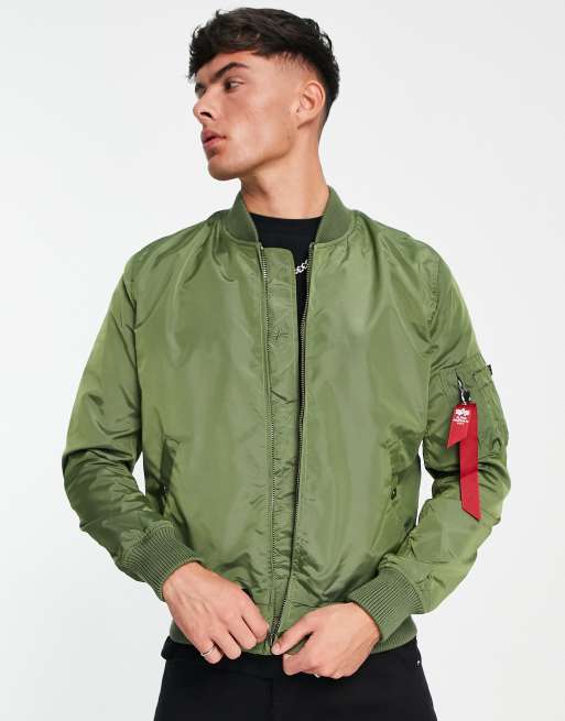 Alpha Industries MA-1 TT slim fit bomber jacket in sage green