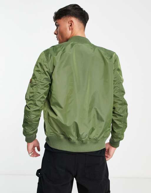 Alpha Industries MA-1 TT slim fit bomber jacket in sage green