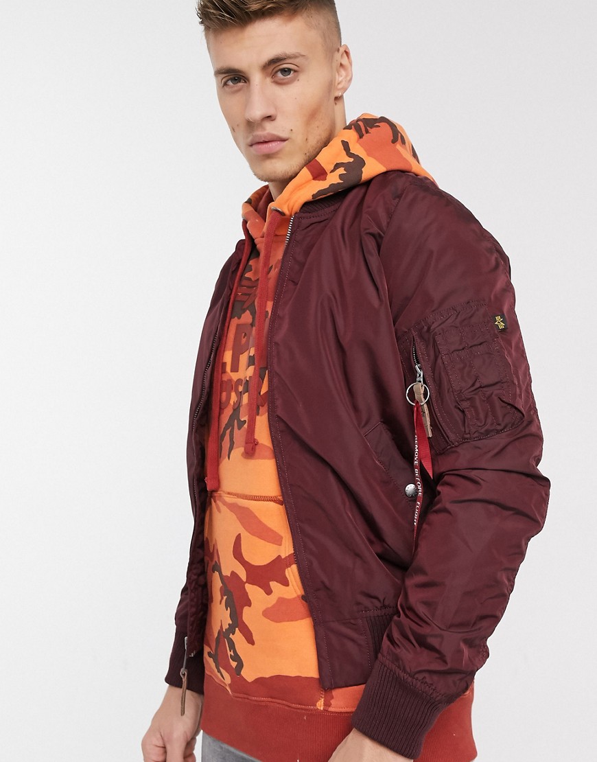 Alpha Industries MA-1 two tone nylon jacket-Red