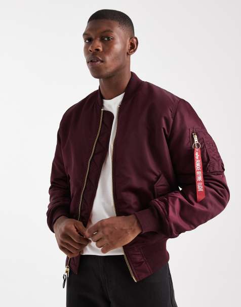 Alpha Industries MA-1 unisex heritage bomber jacket in burgundy - view 1