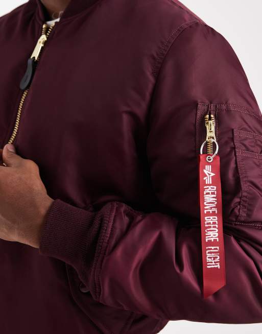 ジャケット・アウター 80s Alpha Industries ALPHA MA-1 Burgundy MA1 VF ALPHA INDUSTRIES Retro Mod Bomber Jacket B