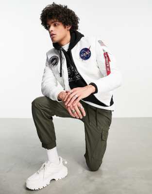 alpha industries white bomber